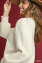 Umgee Textured Long Sleeve Sweater with Ribbed Trim