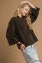 Umgee Textured Knit V-Neck Top