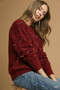 Umgee Pearl-Embellished Long Sleeve Sweater