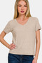 Zenana Ribbed Short Sleeve T-Shirt