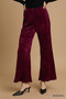 Umgee Velvet Wide Leg Flare Pants