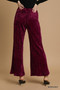 Umgee Velvet Wide Leg Flare Pants
