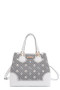Nicole Lee USA Monogram Pattern Handbag with Rhinestones Decor