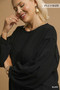 Umgee Full Size Linen Long Sleeve Top with Drawstring Plus Size