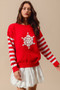 SO ME Christmas Snowflake Crochet Embellished Sweater