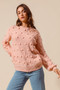 SO ME Pom Pom Textured Knit Sweater Top