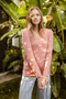 BiBi Mir Solid Raw Edge Neckline Thumb Opening Top