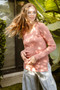 BiBi Mir Solid Raw Edge Neckline Thumb Opening Top