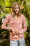 BiBi Mir Solid Raw Edge Neckline Thumb Opening Top