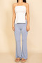 Strapless Ribbed Side-Slit Flare Top