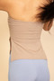 Strapless Ribbed Side-Slit Flare Top