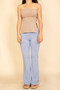 Strapless Ribbed Side-Slit Flare Top