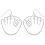 Game Day Style Baseball Glove Wire Earrings