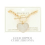 Gold Plated Cz Heart Charm Bracelet