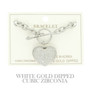 Gold Plated Cz Heart Charm Bracelet