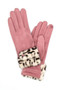 Leopard Faux Fur Cuff Smart Touch Gloves