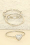 3Pc Cz Heart Stackable Ring Set