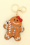 Christmas Gingerbread Woman Beaded Keychain