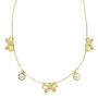 Bow Themed Pearl Charm Necklace