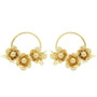 Floral Hoop Post Earrings