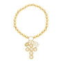 Bezel Jeweled Cross Bracelet