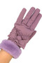 Bow And Faux Fur Cuff Fleece Smart Touch Gloves