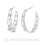 38Mm Gold Plated Cz Evil Eye Half Hoop Earrings