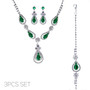 3Pc Rhinestone Crystal Teardrop Jewelry Set