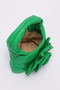 Faux Leather Big Flower Handle Bag