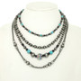 Western Multi Strand Checkerball Pendant Necklace