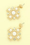 Sqaure Jeweled Cross Earrings