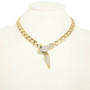 Snake Curb Chain Necklace Rhinestone Crystal Eyes