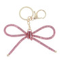 Metallic Colored Mesh Bow Bag Charm Keychain