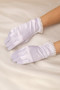 Women'S Bridal Pearl Trim Satin Wrist Gloves​