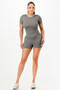 Ribbed Seamless T-Shirt And Bike Shorts Set