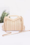 Faux Straw Wood Frame Clutch​​