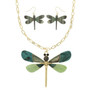 Dragonfly Necklace Set With Earrings