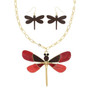 Dragonfly Necklace Set With Earrings