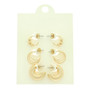 3 Pair Hoop Post Earring Set