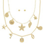 Sea Life Theme Charm Necklace Set
