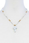 Chic Beaded And Cross Pendant Necklace