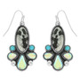 Western Colored Floral Turquoise Oval Earrings