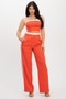 Stripe Tapping Contrast Elastic Band Toppants Set​