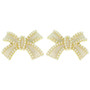 Jeweled Short Tail Bow Ribbon Earrings
