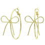 Polished Long Tail Bow Hoop Earrings
