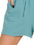 Zenana Double Gauze Drawstring Shorts