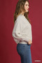 Umgee Linen Long Sleeves Elastic Hem Blouse