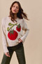 SO ME Vegetable Round Neck Long Sleeve Sweater