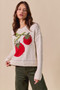 SO ME Vegetable Round Neck Long Sleeve Sweater