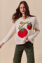 SO ME Vegetable Round Neck Long Sleeve Sweater
